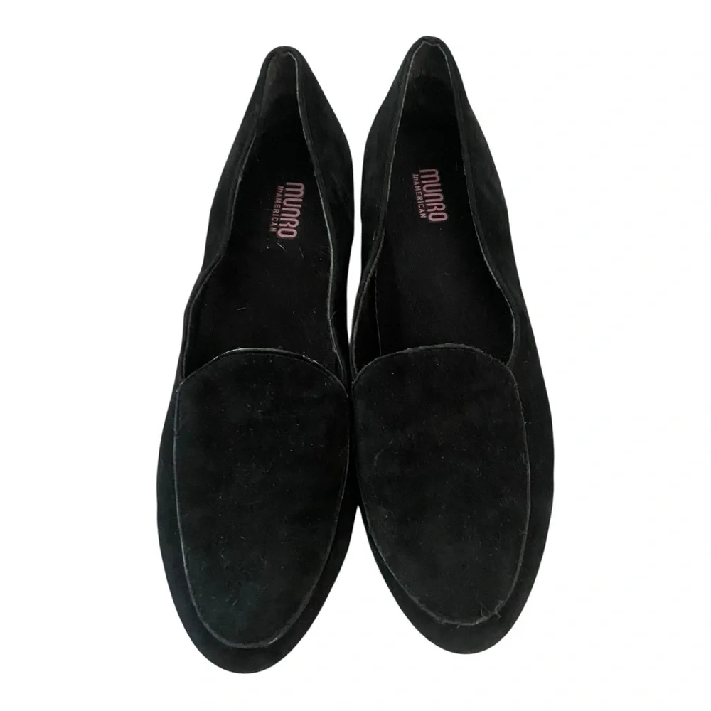 Munro American Mallory Black Suede Loafer Sz 11 ❤️ Water Resistant
